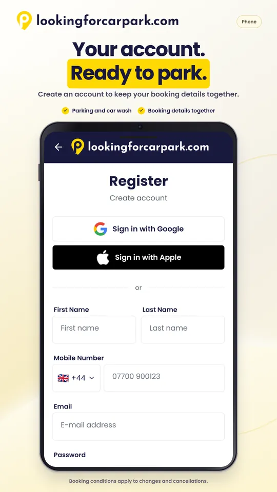 Your account, vehicles and bookings in the app